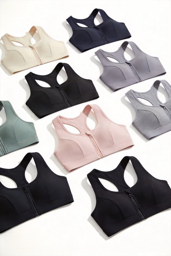 comfortable front zip bras