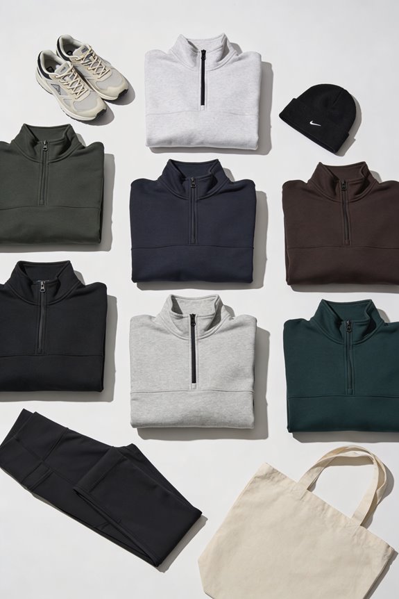 cozy half zip sweatshirts