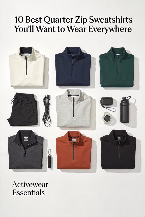 fashionable quarter zip sweatshirts