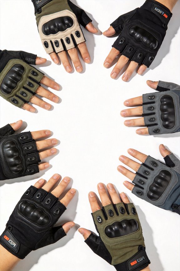top fingerless fishing gloves